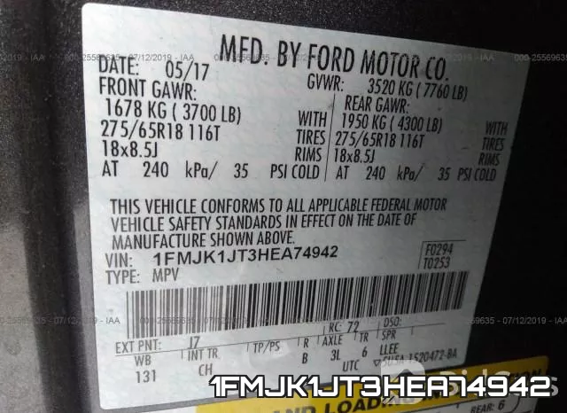 1FMJK1JT3HEA74942 фото 10