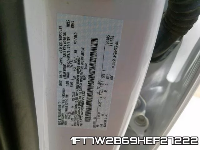 1FT7W2B69HEF27222 фото 2