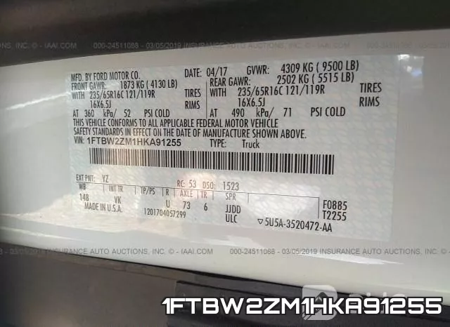 1FTBW2ZM1HKA91255 фото 10