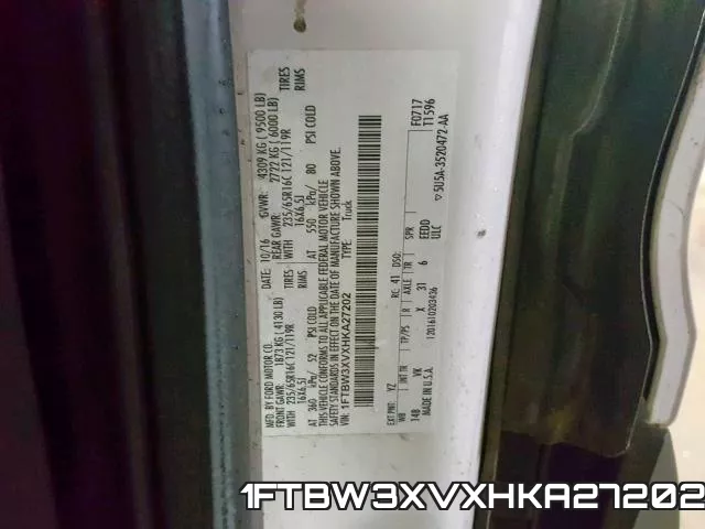 1FTBW3XVXHKA27202 фото 2