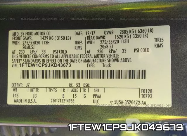 1FTEW1CP9JKD43673 фото 10