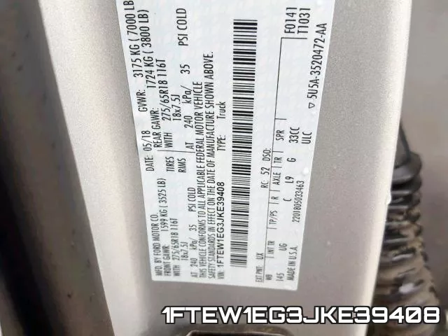 1FTEW1EG3JKE39408 фото 2