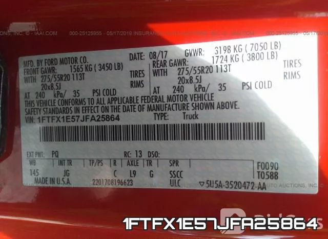 1FTFX1E57JFA25864 фото 10