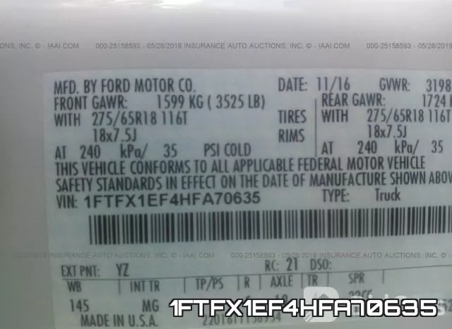 1FTFX1EF4HFA70635 фото 10