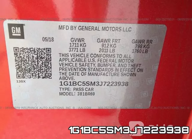 1G1BC5SM3J7223938 фото 10