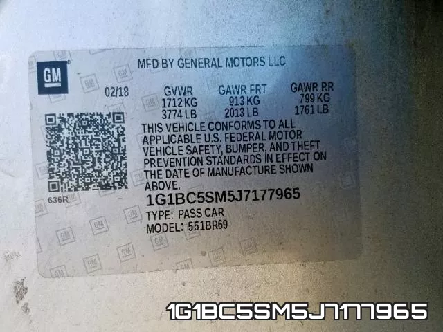 1G1BC5SM5J7177965 фото 2