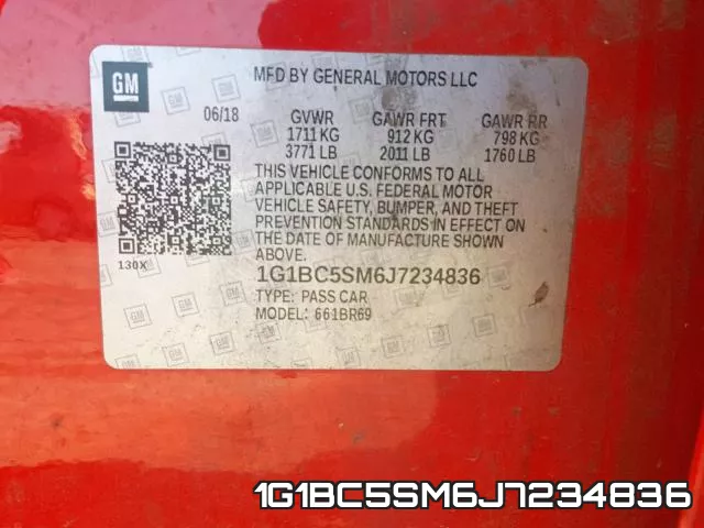 1G1BC5SM6J7234836 фото 2
