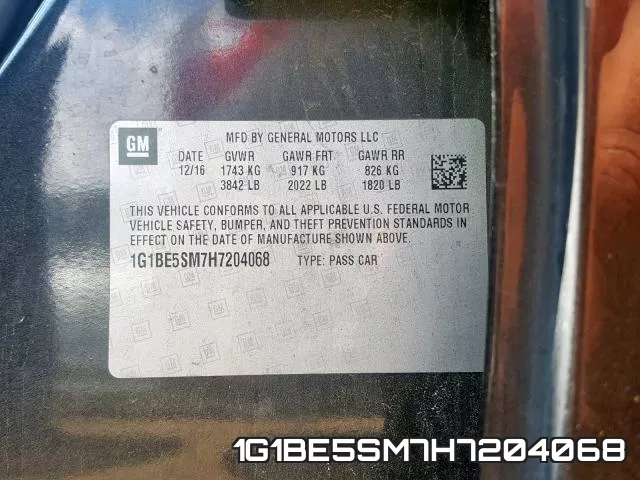 1G1BE5SM7H7204068 фото 2