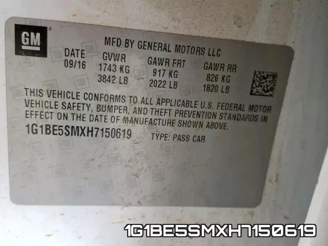 1G1BE5SMXH7150619 фото 2