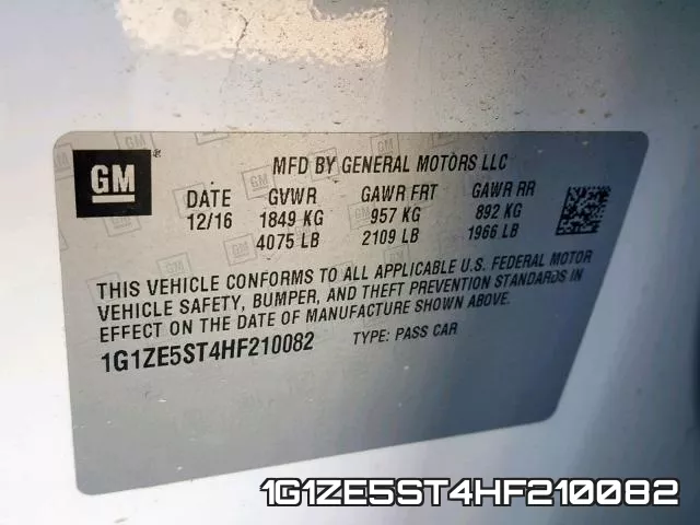 1G1ZE5ST4HF210082 фото 2