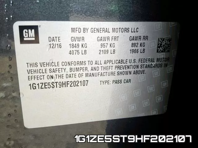 1G1ZE5ST9HF202107 фото 2