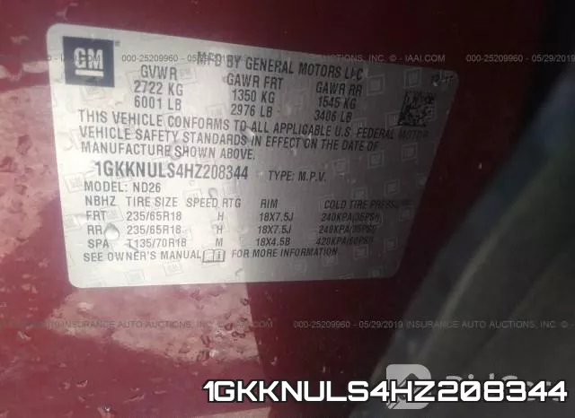 1GKKNULS4HZ208344 фото 10