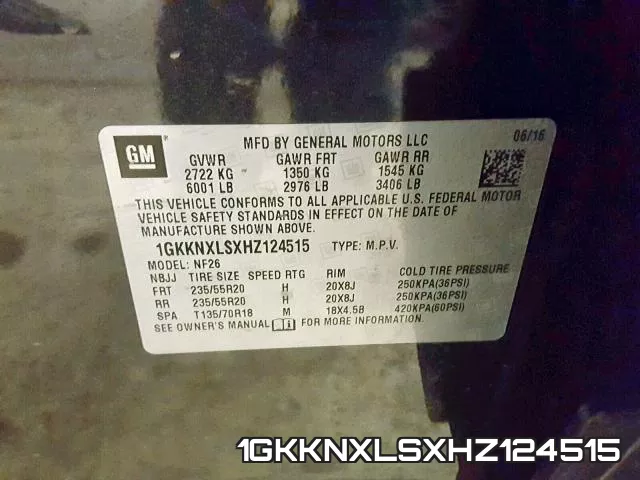 1GKKNXLSXHZ124515 фото 2