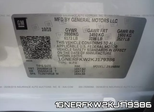 1GNERFKW2KJ179386 фото 10