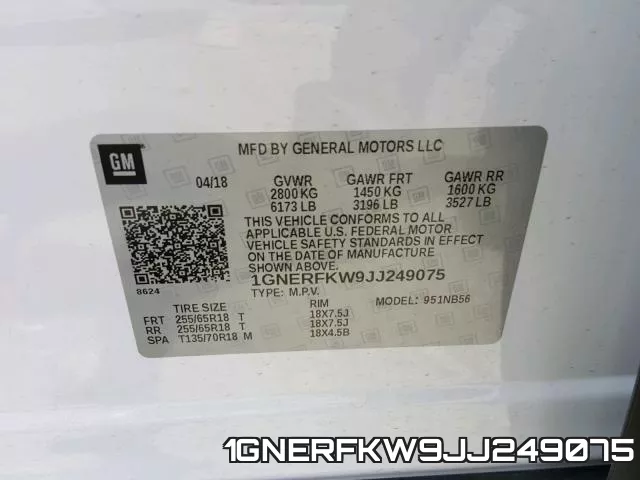 1GNERFKW9JJ249075 фото 2