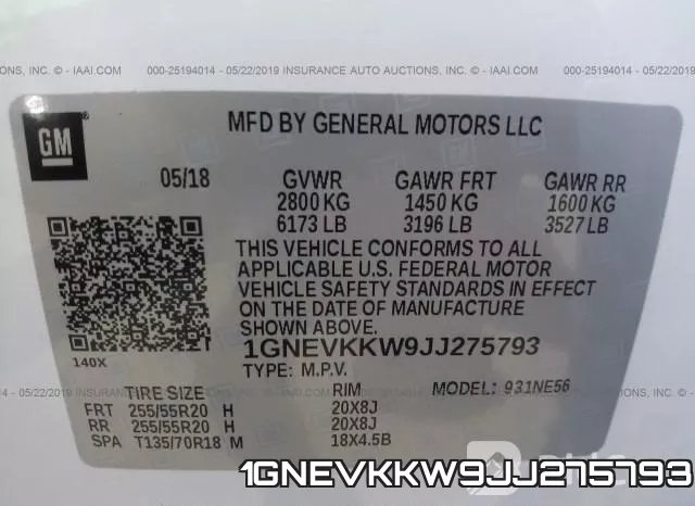 1GNEVKKW9JJ275793 фото 10