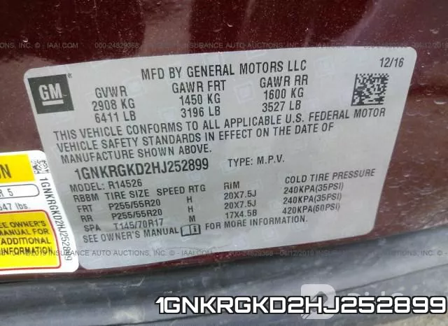 1GNKRGKD2HJ252899 фото 10
