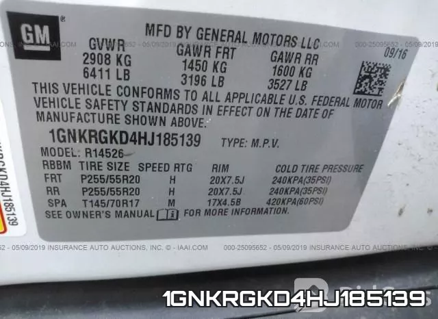 1GNKRGKD4HJ185139 фото 10