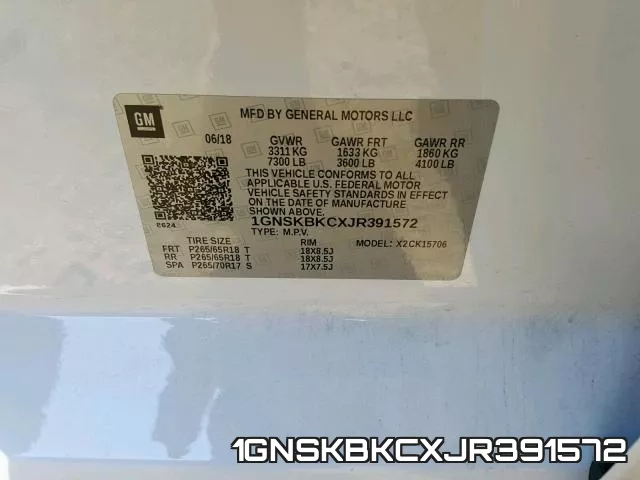 1GNSKBKCXJR391572 фото 2