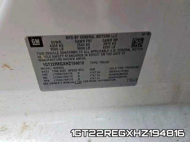 1GT22REGXHZ194816 фото 2
