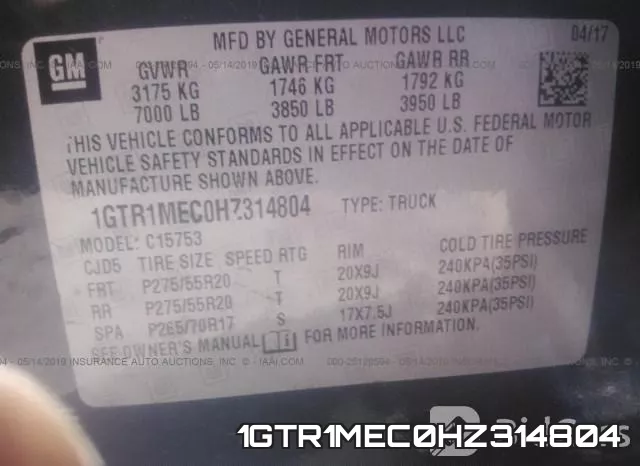 1GTR1MEC0HZ314804 фото 10