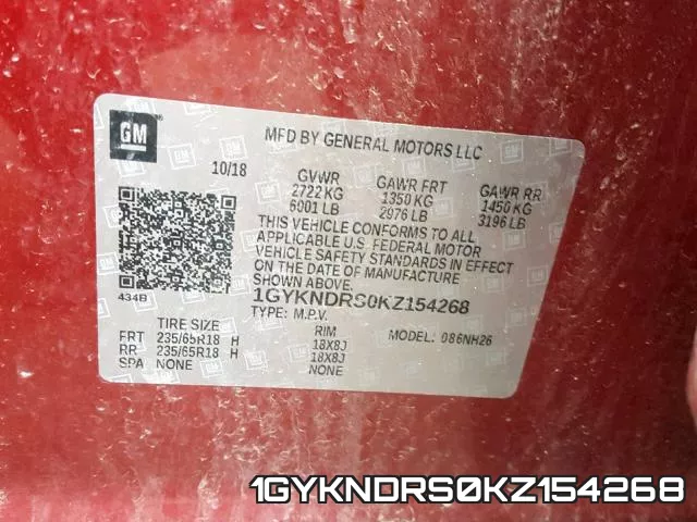 1GYKNDRS0KZ154268 фото 2