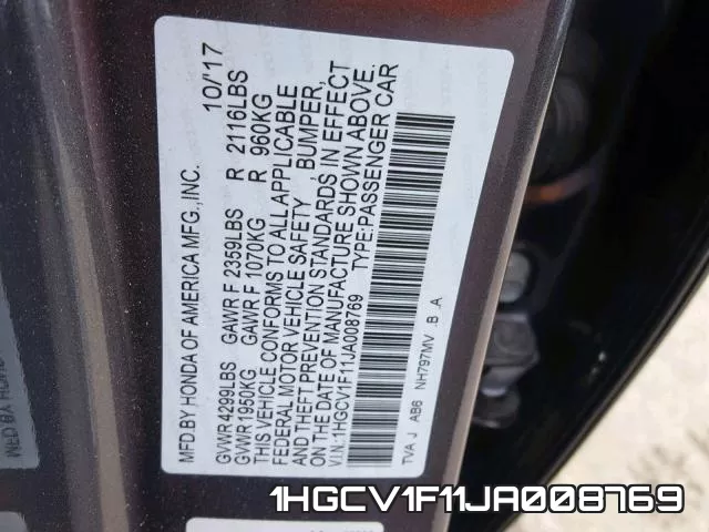 1HGCV1F11JA008769 фото 2