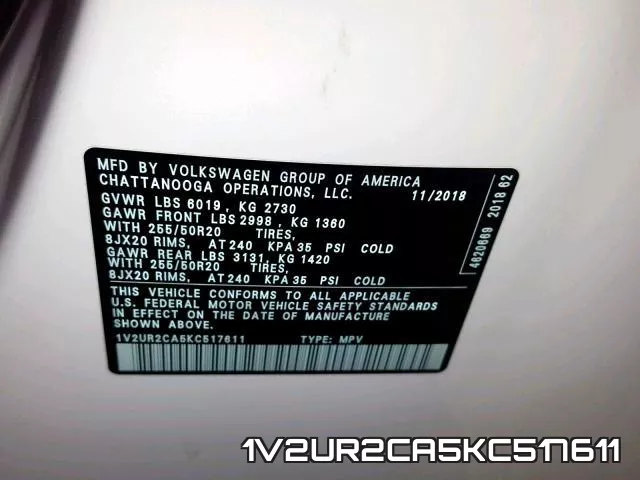 1V2UR2CA5KC517611 фото 2