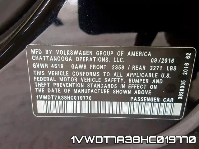 1VWDT7A38HC019770 фото 2