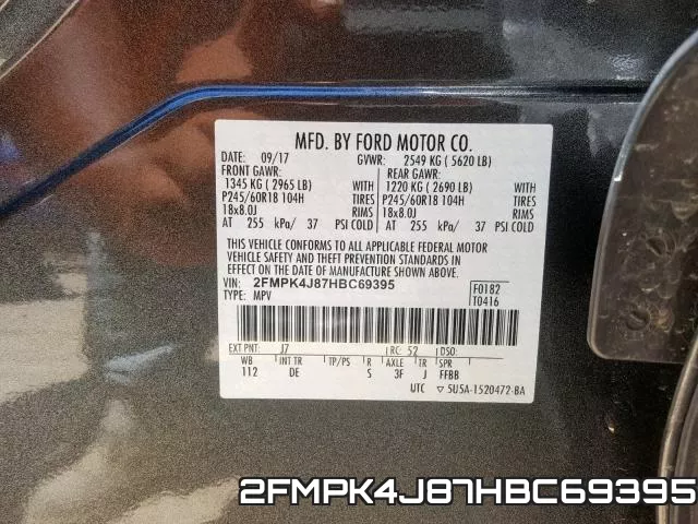 2FMPK4J87HBC69395 фото 2