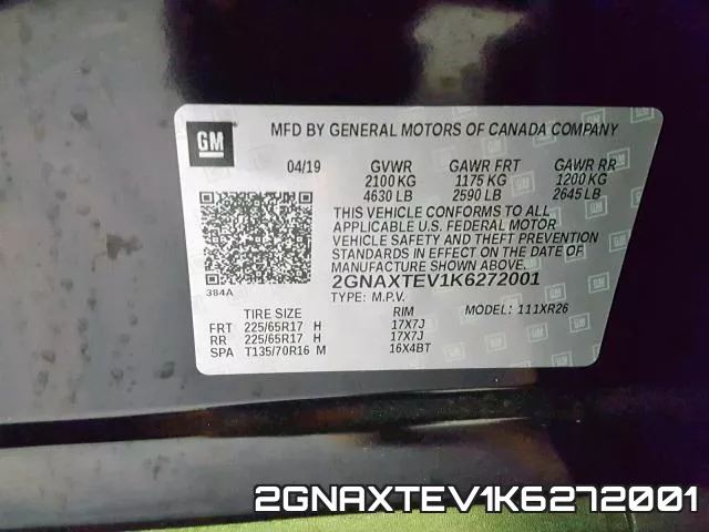 2GNAXTEV1K6272001 фото 2