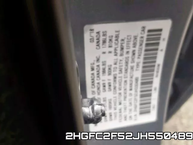 2HGFC2F52JH550489 фото 2