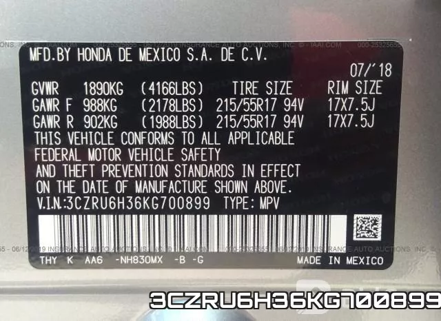 3CZRU6H36KG700899 фото 10