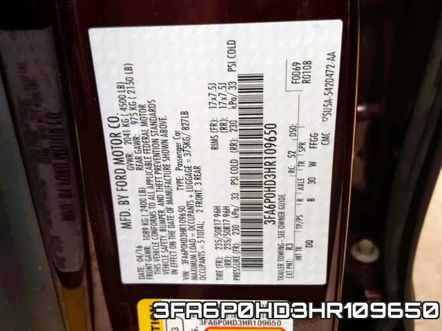 3FA6P0HD3HR109650 фото 2
