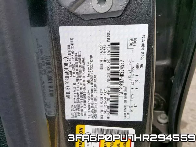 3FA6P0PU7HR294559 фото 2