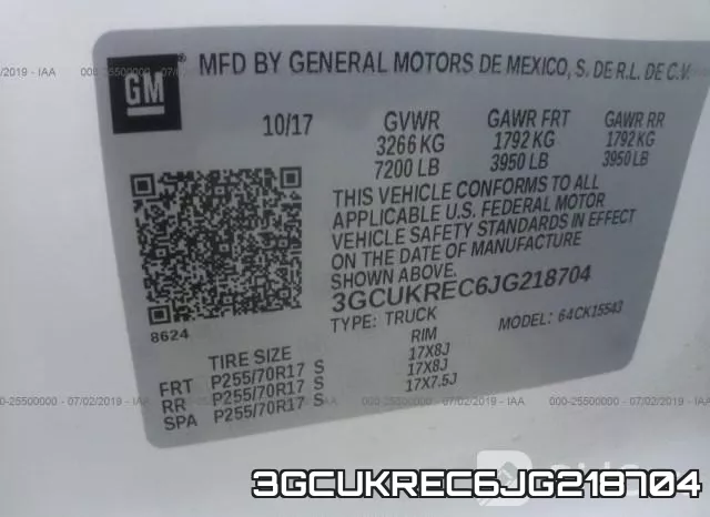 3GCUKREC6JG218704 фото 10