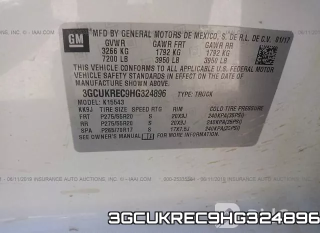 3GCUKREC9HG324896 фото 9