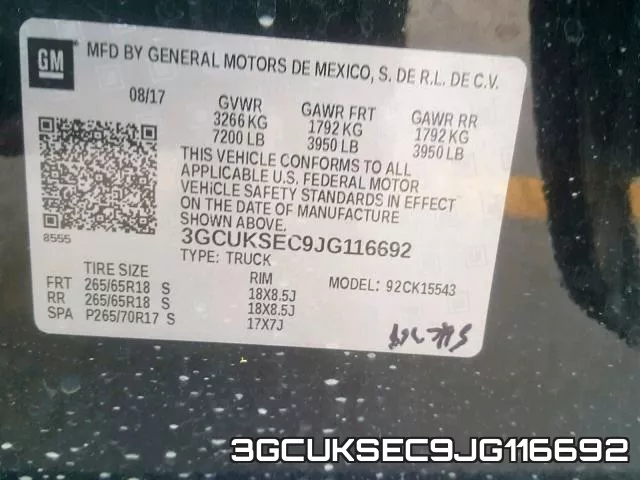 3GCUKSEC9JG116692 фото 2