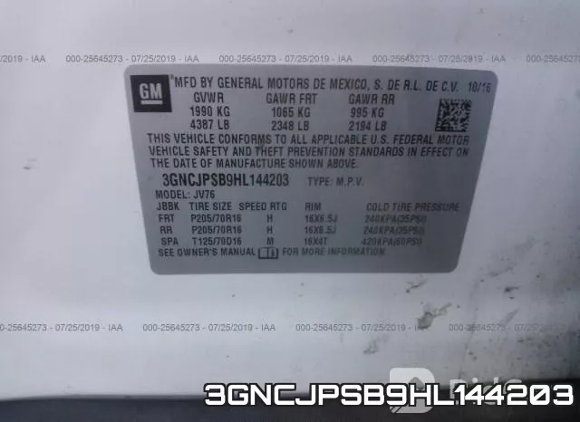 3GNCJPSB9HL144203 фото 10