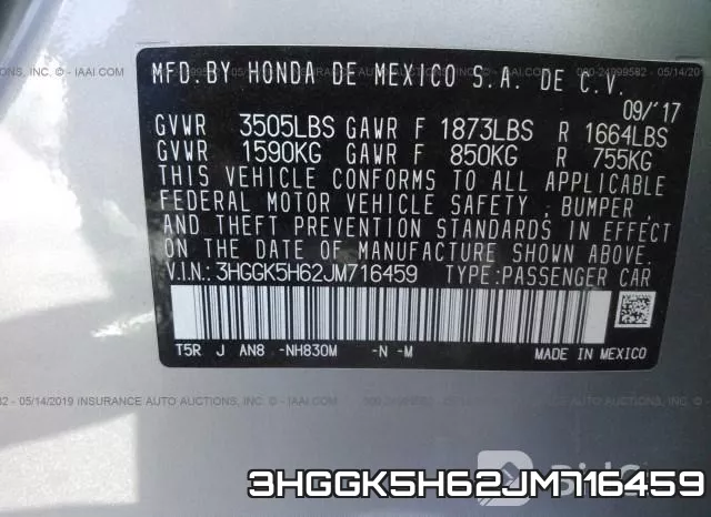 3HGGK5H62JM716459 фото 10
