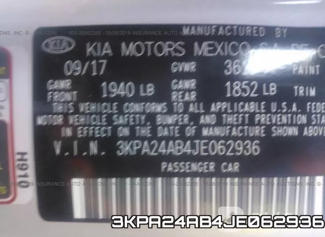 3KPA24AB4JE062936 фото 10