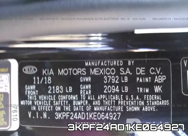 3KPF24AD1KE064927 фото 10