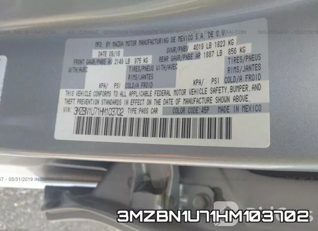 3MZBN1U71HM103702 фото 10