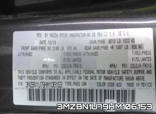 3MZBN1U79HM106153 фото 10