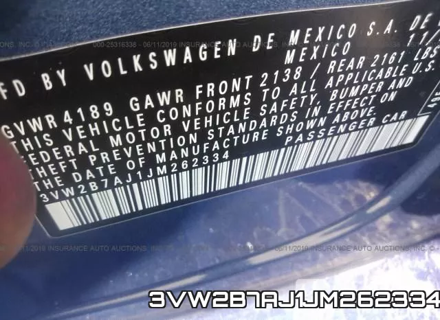 3VW2B7AJ1JM262334 фото 10