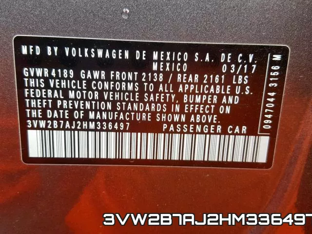 3VW2B7AJ2HM336497 фото 2
