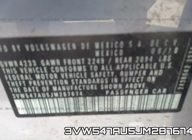3VW547AU5JM287674 фото 10