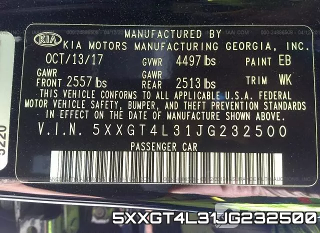 5XXGT4L31JG232500 фото 9