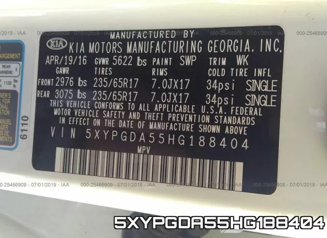 5XYPGDA55HG188404 фото 10