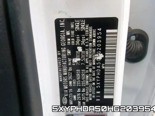 5XYPHDA50HG203954 фото 2